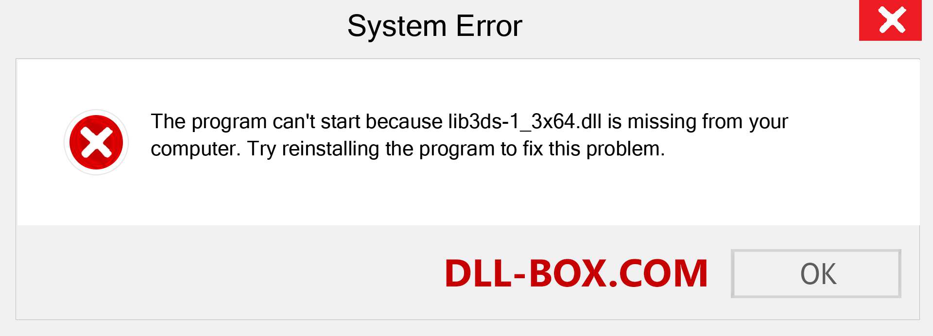 lib3ds-1_3x64.dll file is missing?. Download for Windows 7, 8, 10 - Fix  lib3ds-1_3x64 dll Missing Error on Windows, photos, images